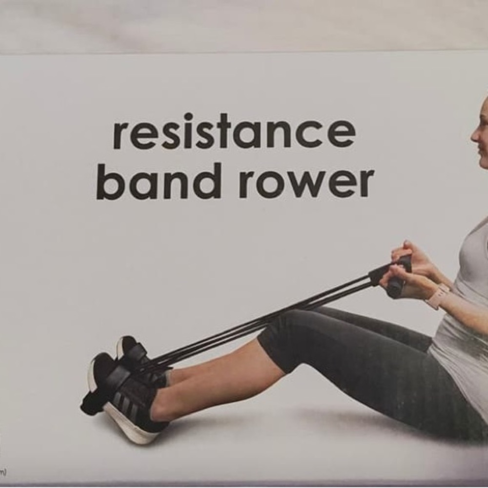 Black Resistance Band Rower